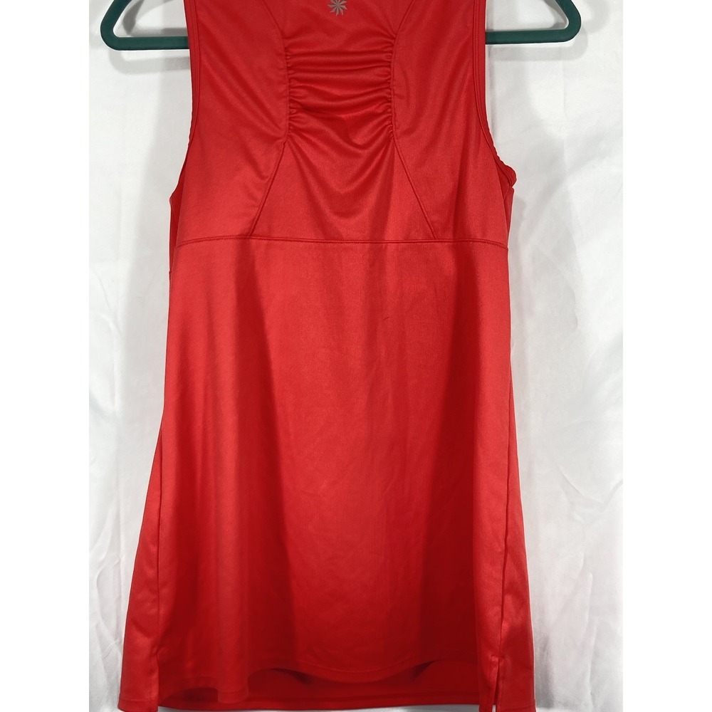 Athleta Side Ruched Racerback Tank Top, Built In Bra, Red Women's Size 38B Gym - Picture 12 of 16